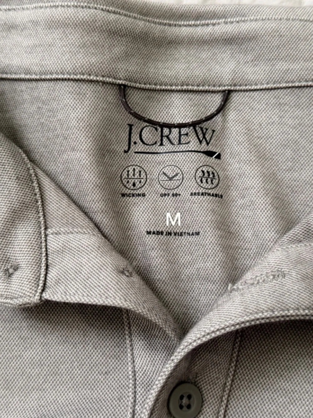 2 x J. Crew Performance Polos w/CoolMAX (BN365) ~ Men's Medium Grey Pink